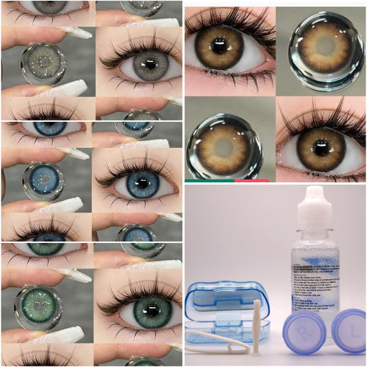 3-Tone Lens with Container Solution &amp; Travel Kit Complete Contact Lens