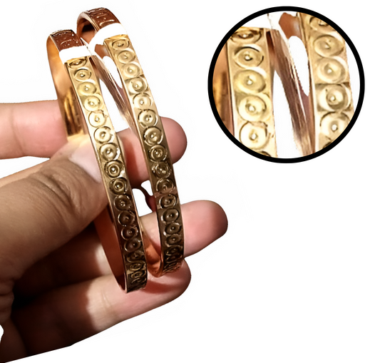 Gold Dotted Circle Bangle Bracelet Kara | bracelet Dotted Circle Motif for