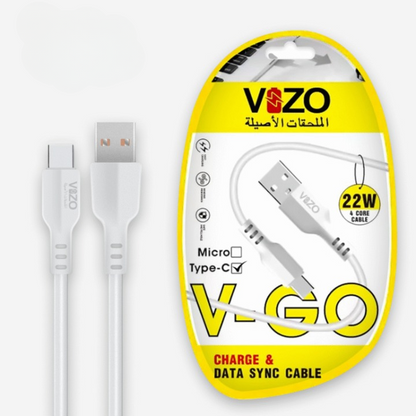 Vizo V-Go 22W Fast Charging Type-C Data Cable | Best Quality Type