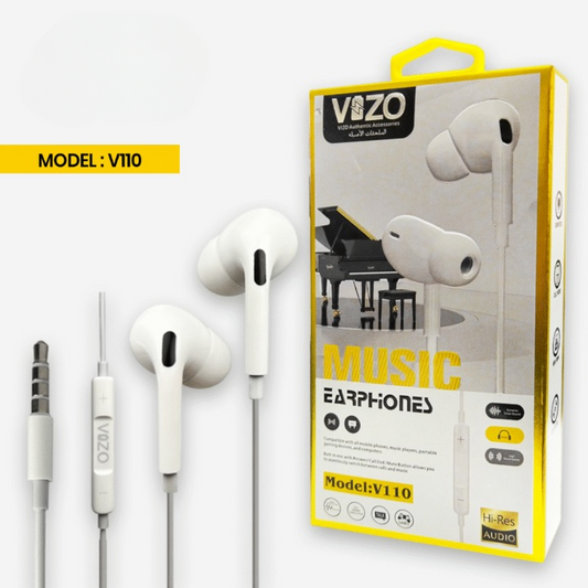 VIZO V110 Super Bass Hand free | Wired In Ear Phones for