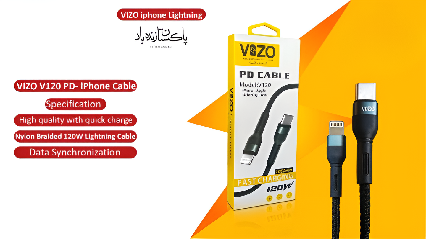 Vizo V120 PD Fast Charging &amp; Data Cable | Type-C to Type-C