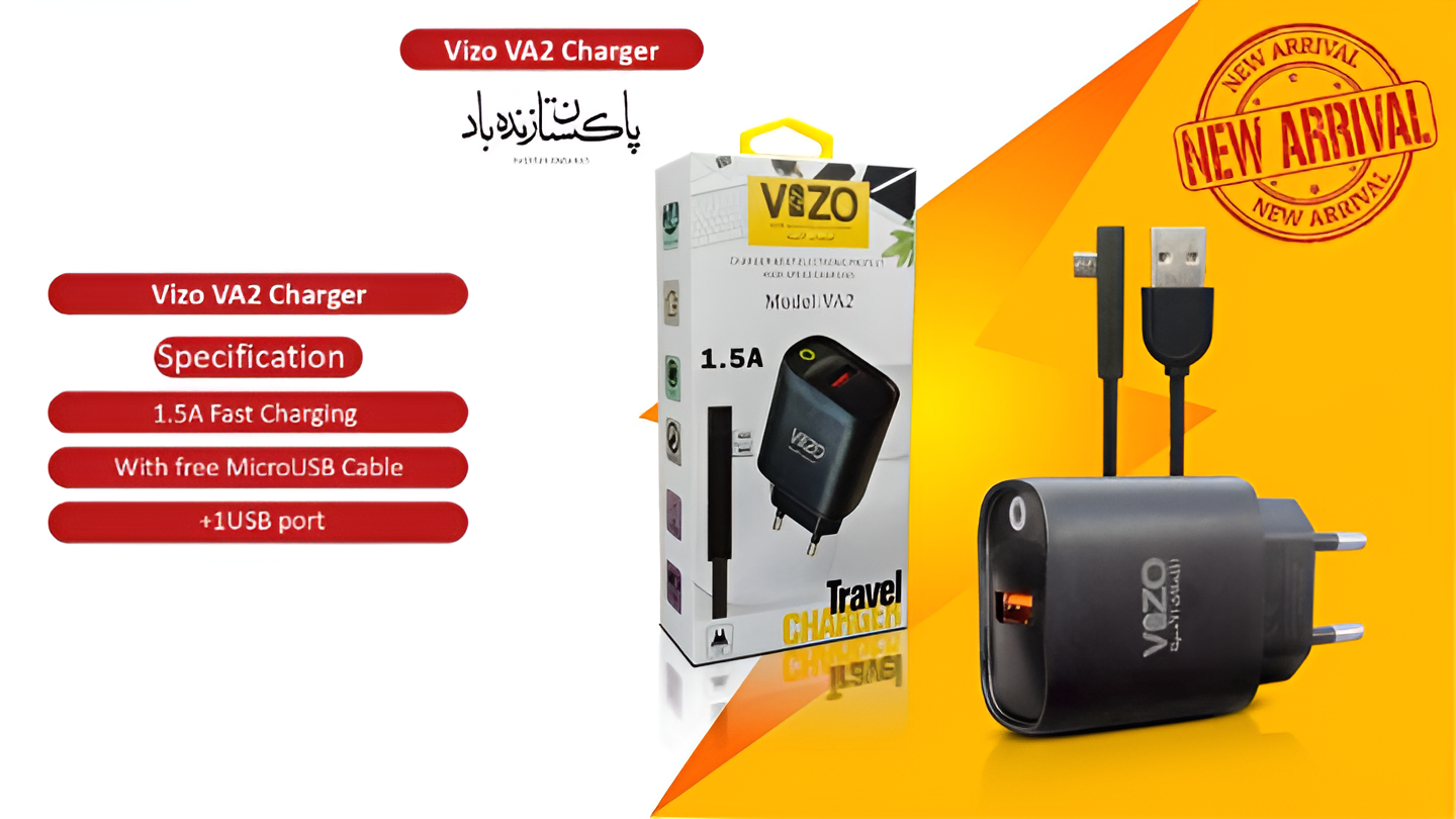 Va2 Compact Micro USB Charger (Black) | Best Quality Charger -