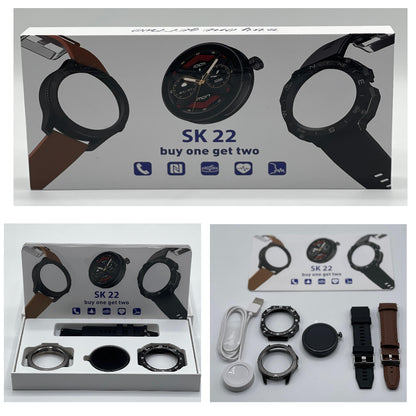SK 22 Smartwatch With 2 Watch Body And 2 Stripes AMOLED Display