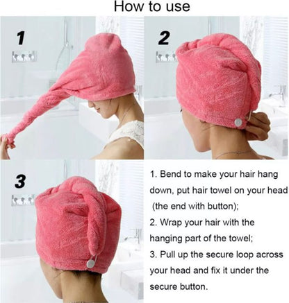 Dry Hair Cap Super Absorbent Quick-drying Shower Towel (Random color)