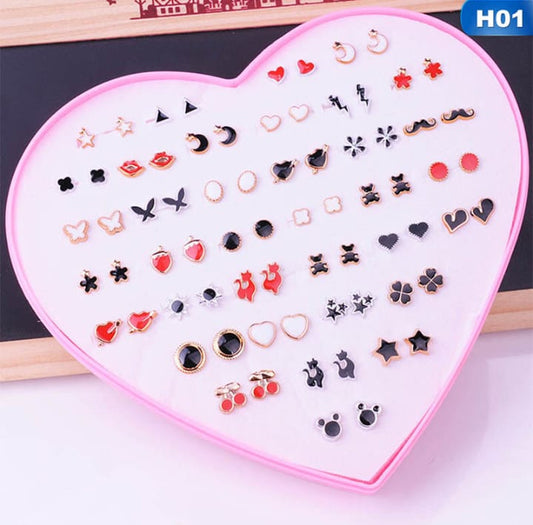36 Pairs Of Random Beautiful studs Silicon Back With Back
