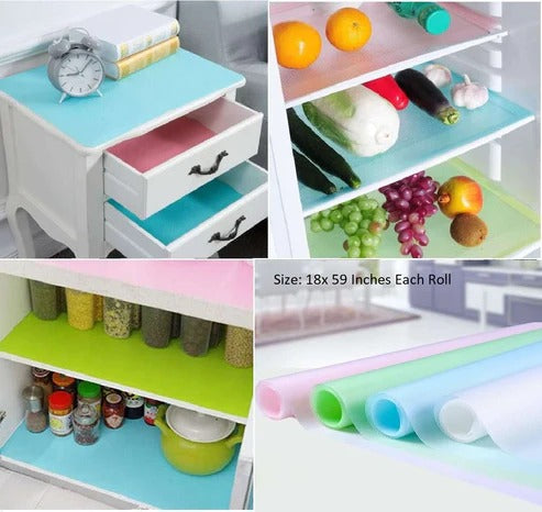 Refrigerator Mats Shelf Liners, Plastic Refrigerator Liners Washable Can Be Cut Waterproof
