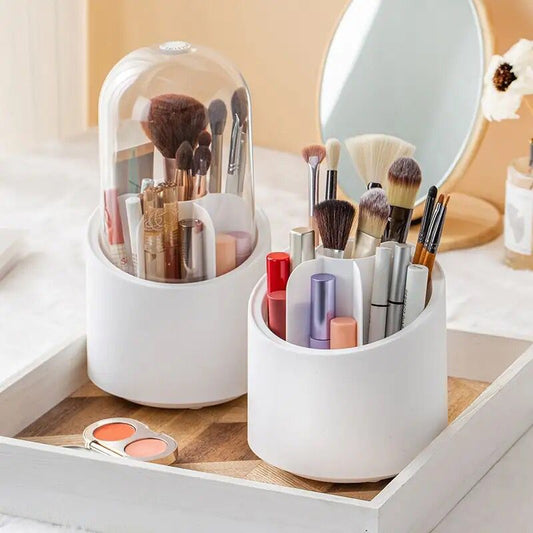 Brush Container Makeup Brush Holder Dust-proof Rotating Plastic Lipstick Eyebrow Pencil Vanity
