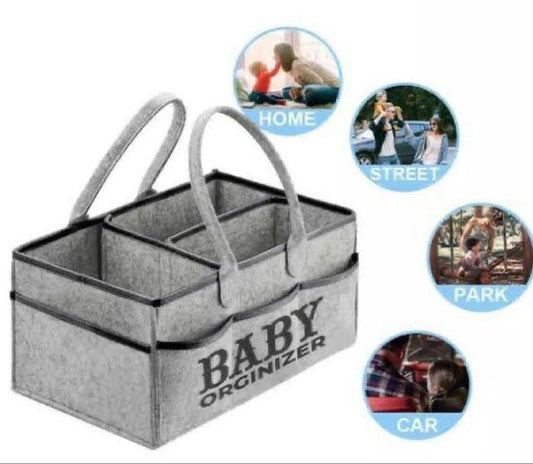 Foldable Baby Diaper Caddy Organizer - Portable Storage Basket - Essential Bag