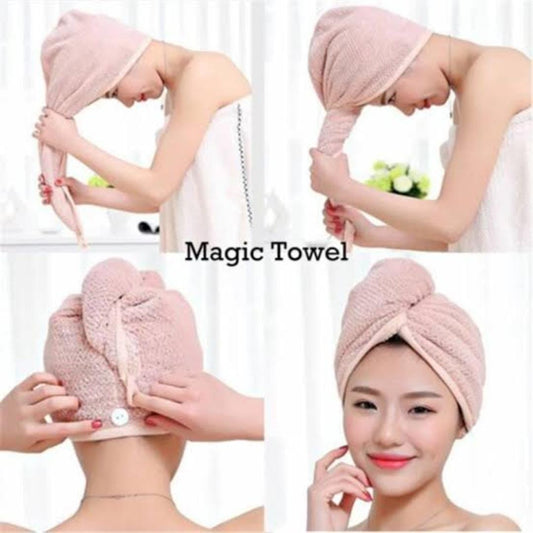 Dry Hair Cap Super Absorbent Quick-drying Shower Towel (Random color)
