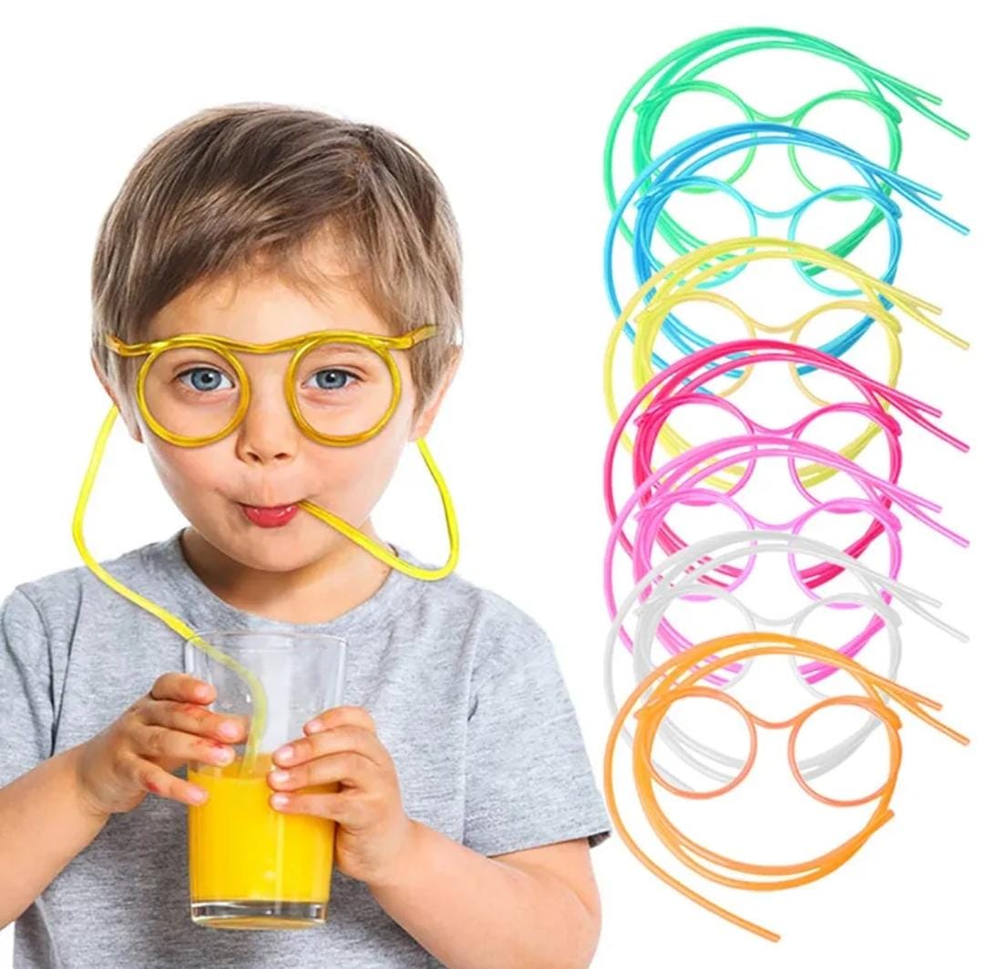 Funny glasses drinking Straw (random color)