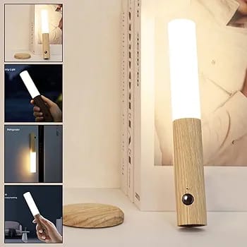 LED Induction Motion Sensor Wall Sconce Lamp Night Light USB Rechargeable 2700K-3000K