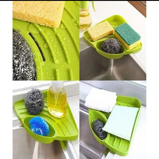 Multi-purpose Triangular Sink Drain Rack Soap Rag Dishcloth Holder Kitchen Bathroom Sink