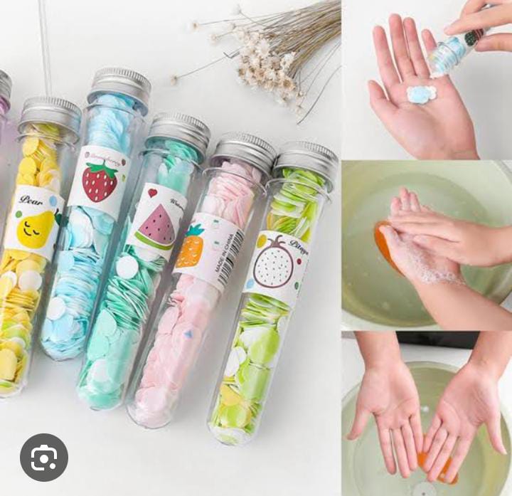 100 PC's tube disposable Paper Soap Disposable Paper Soap With