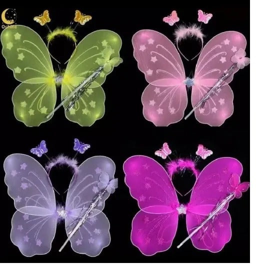 Kids Baby Fairy Wings Fashion Butterfly Wings Dress Up Party 3 pcs