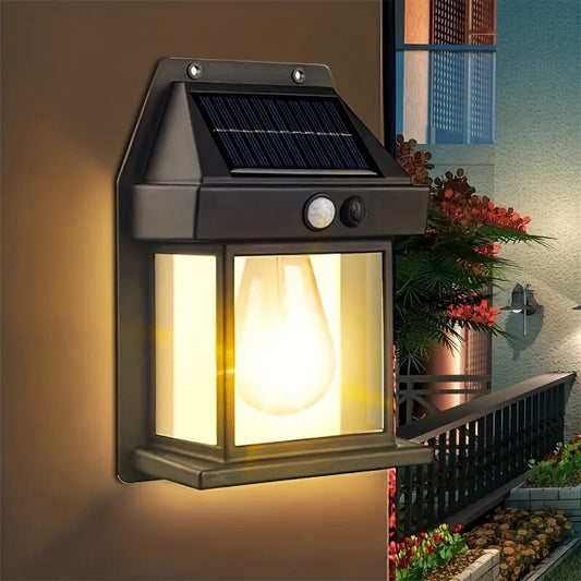 Solar Tungsten Filament Lamp Outdoor Waterproof Intelligent Induction Wall Lamp Courtyard Garden