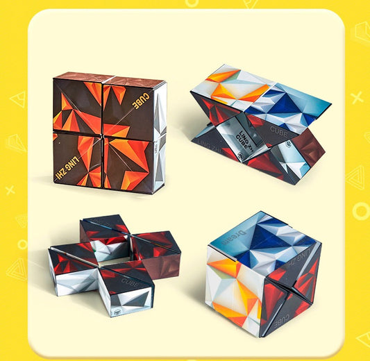 3D Geometric Cubic Toys Infinite Reversible Magic Cube Anti Stress Hand Flip