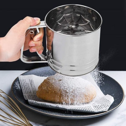 Flour Sifter, Stainless Steel Sifter for Baking, Double Layer Fine Mesh Baking