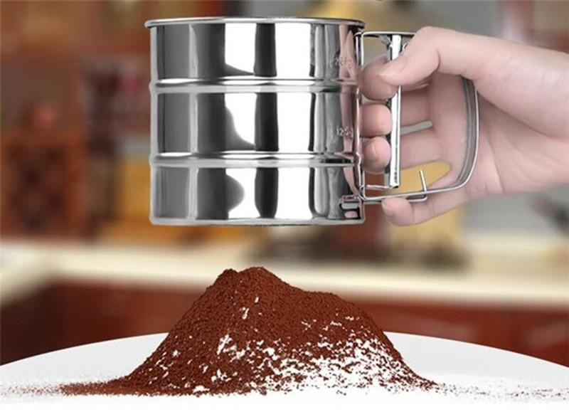 Flour Sifter, Stainless Steel Sifter for Baking, Double Layer Fine Mesh Baking