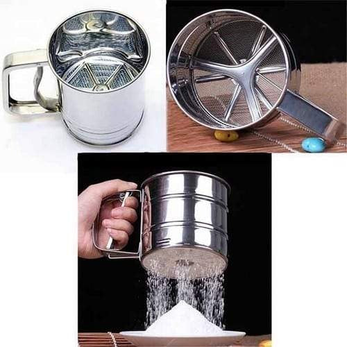 Flour Sifter, Stainless Steel Sifter for Baking, Double Layer Fine Mesh Baking