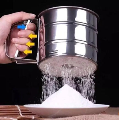 Flour Sifter, Stainless Steel Sifter for Baking, Double Layer Fine Mesh Baking