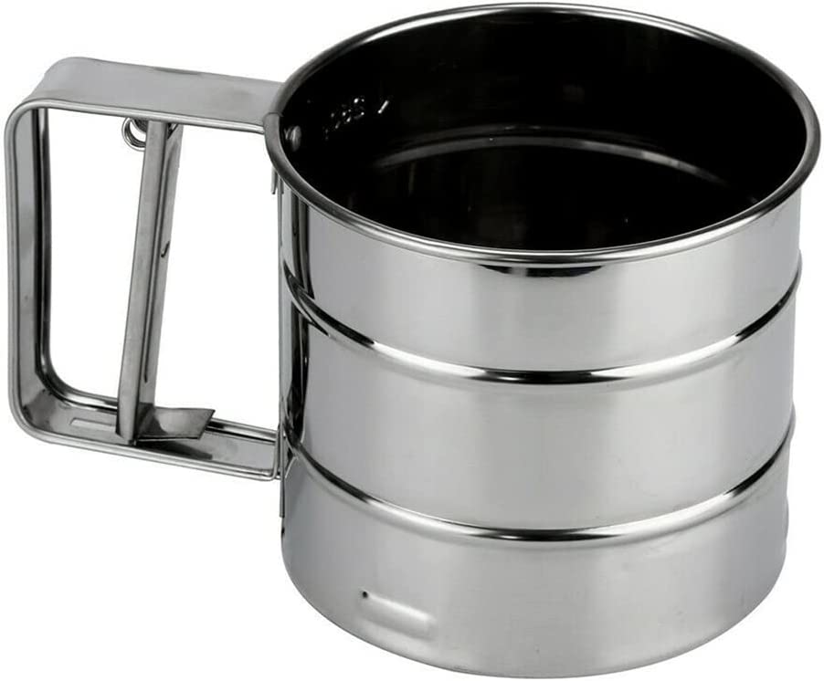 Flour Sifter, Stainless Steel Sifter for Baking, Double Layer Fine Mesh Baking