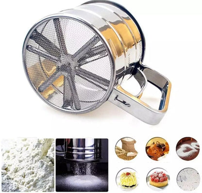 Flour Sifter, Stainless Steel Sifter for Baking, Double Layer Fine Mesh Baking