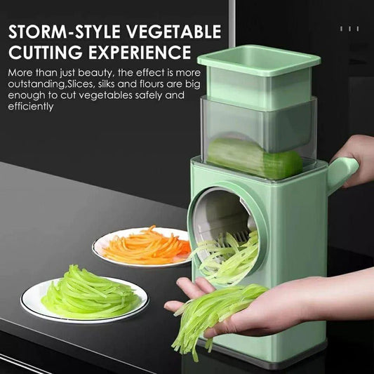 Vegetable Cutter Multifunctional Manual Rotary Cheese Grater Shredder - Wider Hopper Round
