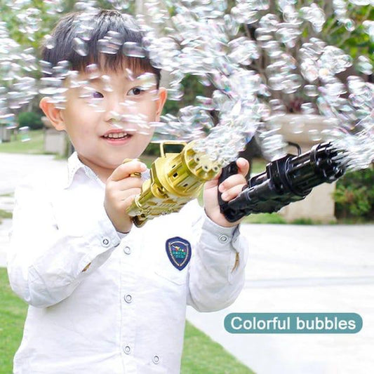 Kids Gatling Bubble Gun Toys Summer Automatic Soap Water Gatling Bubble Machine