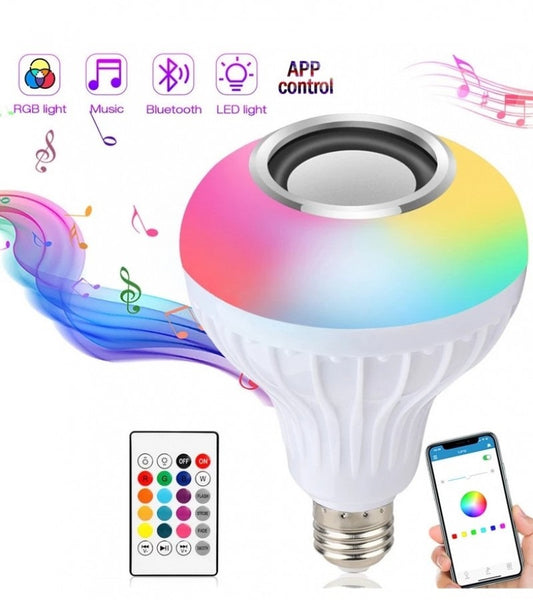 Smart LED Light Bulb with Built-in Bluetooth Speaker + Remote | Best