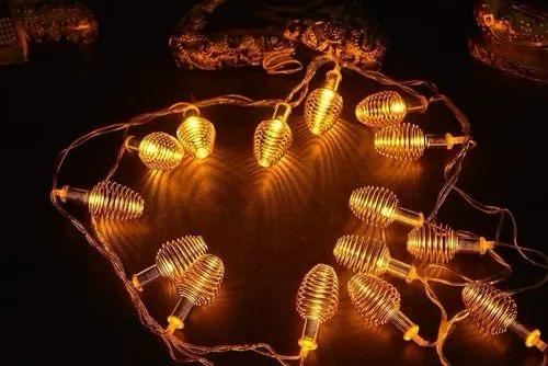 Mega Power LED Metal Warm White String Lights, For Decoration, Plug-In, 3Meter