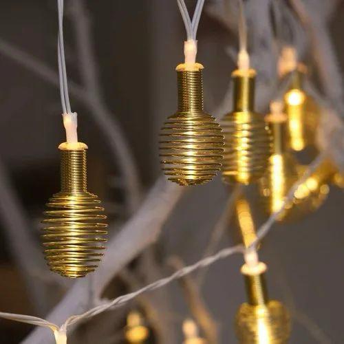 Mega Power LED Metal Warm White String Lights, For Decoration, Plug-In, 3Meter