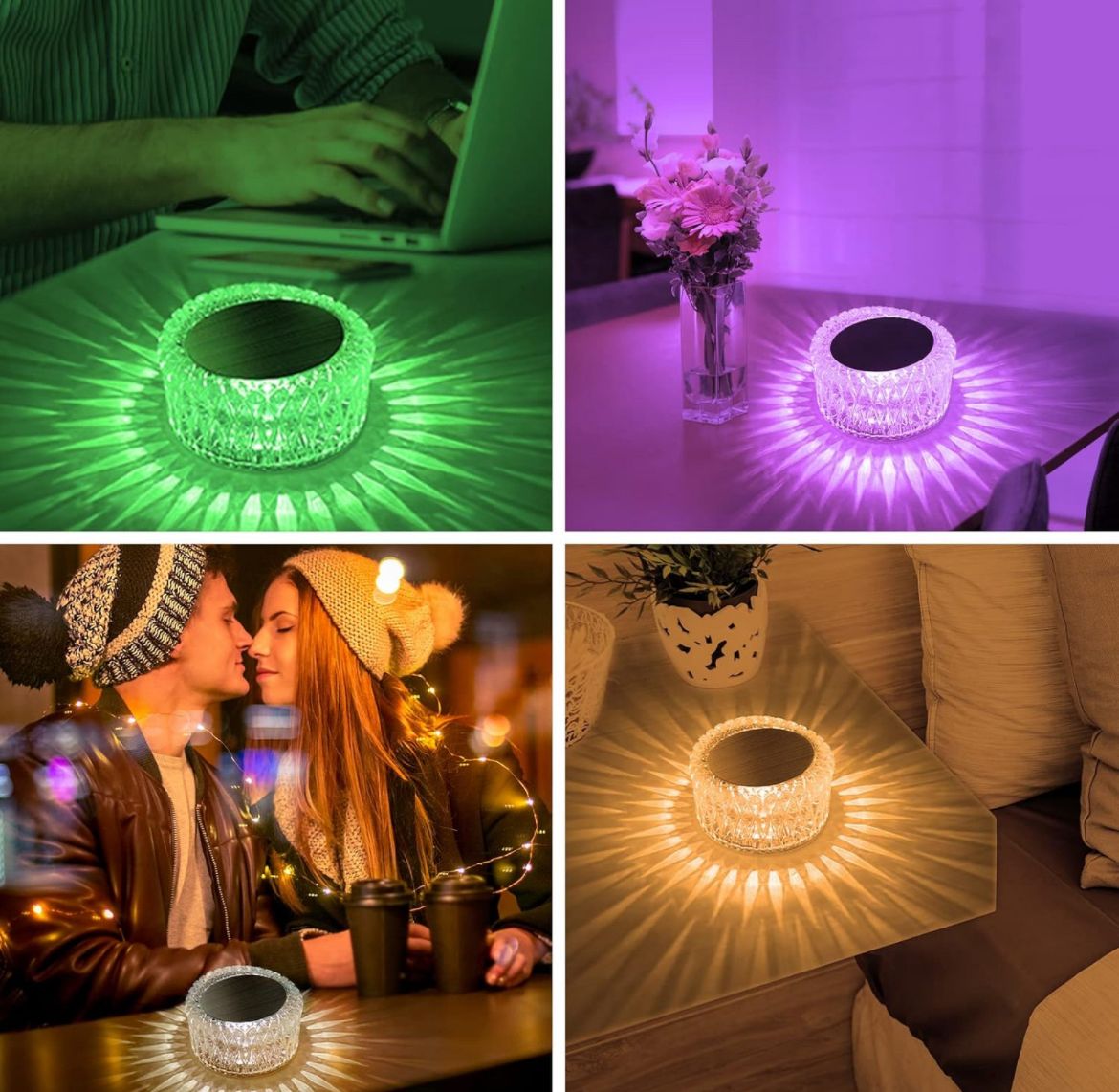 Mega Power LED Bird Nested Crystal Lamp Table Lamp, 16 Color Changing
