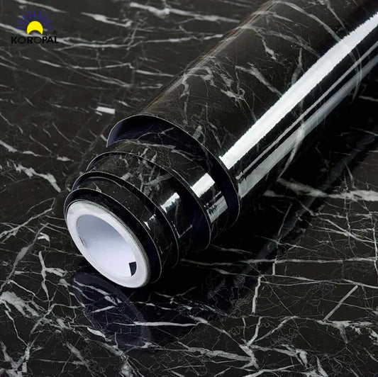 Self Adhesive Black Marble Sheet for Kitchen / Waterproof Anti Oil &amp;