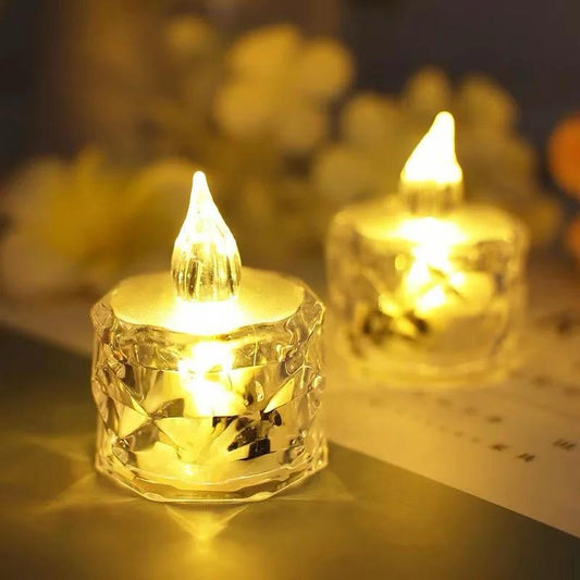 Pack of 12 Warm White Flameless Led Tealight Candle Decorative Battery Operated