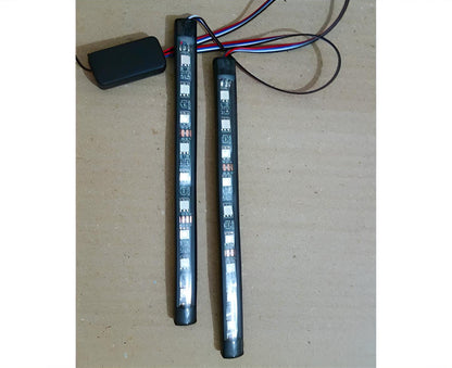 2Pcs RGB 17cm Silicon Flexible 9-LED Strip DRL Daytime Multicolor Light |