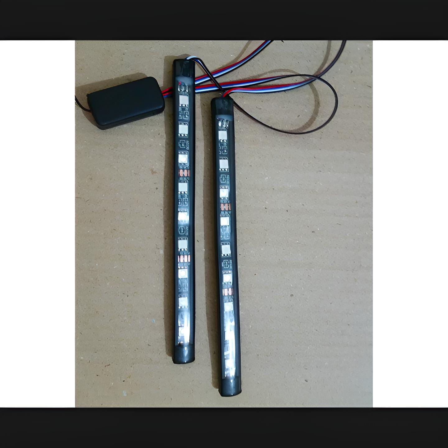2Pcs RGB 17cm Silicon Flexible 9-LED Strip DRL Daytime Multicolor Light |