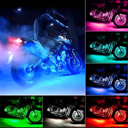 2Pcs RGB 17cm Silicon Flexible 9-LED Strip DRL Daytime Multicolor Light |