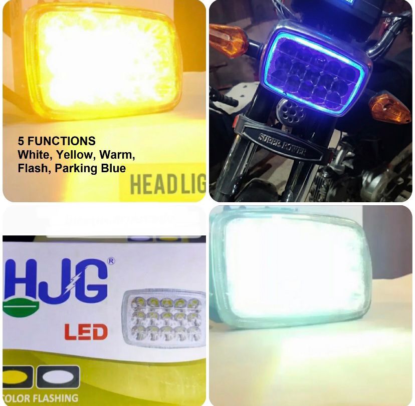 5 function led headlight 15 led white and Fog light high