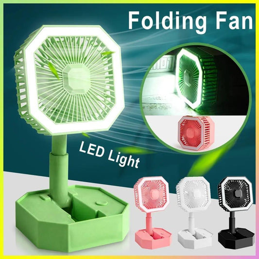 Portable Folding Fan | Desktop Fan Retractable Adjustable Table Cooling Plastic Fan
