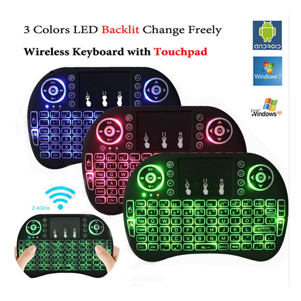 Mini TouchPad RF 500 Wireless With 3 Colour Backlit Keyboard Mouse (random