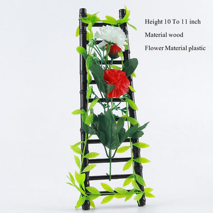 Decorative Plastic Stairs with artifical flowers