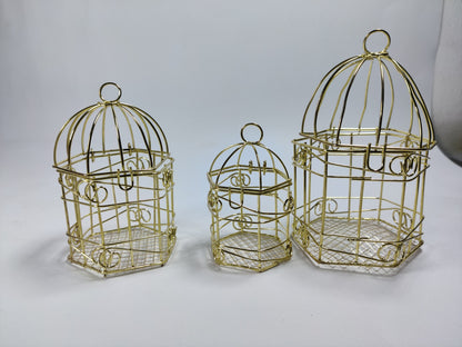 Metallic bird Cages for home decor and gift (pack of 3)