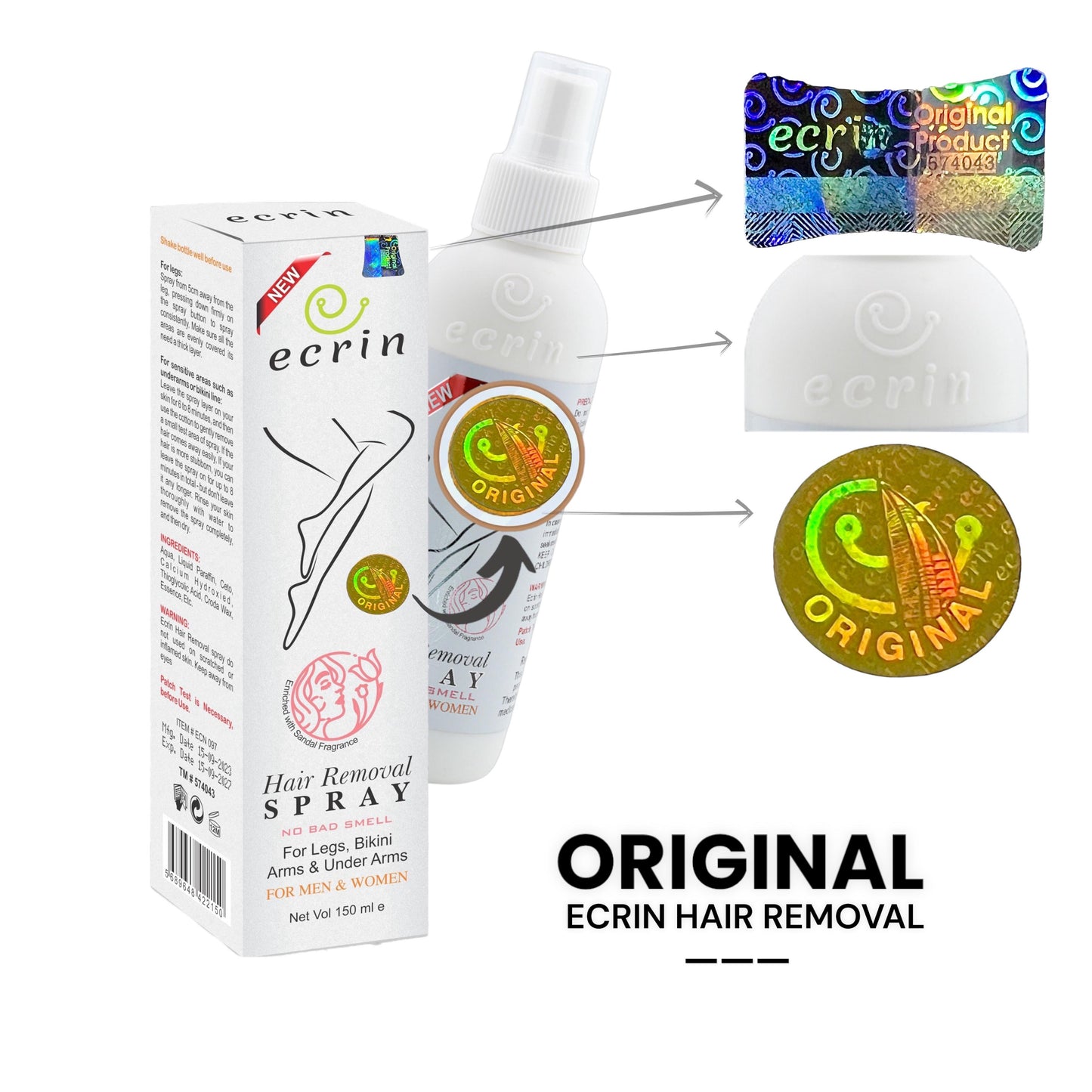 Ecrin Hair Remover Spray - The Original