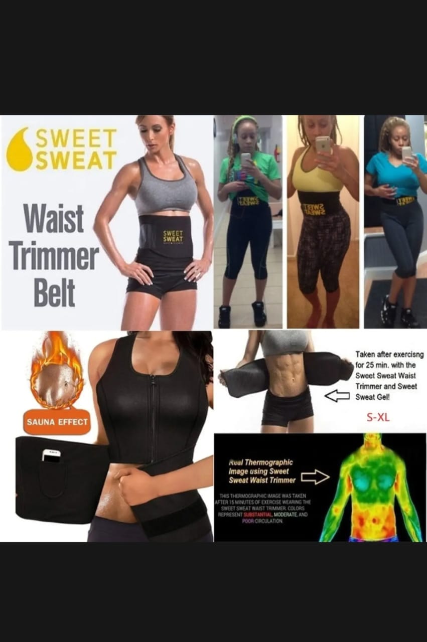 Sweet sweat Belt for Weight Loss Slimming Trimming Waist Trainer Fitness Belt