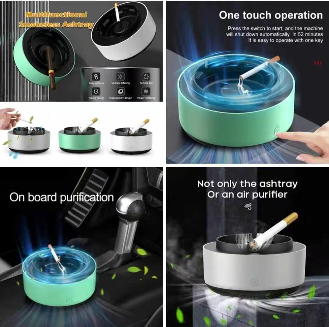 Ashtray With Air Purifier, Ashtray Smokeless | Multipurpose Ashtray With Air Purifier