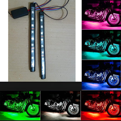 2Pcs RGB 17cm Silicon Flexible 9-LED Strip DRL Daytime Multicolor Light |