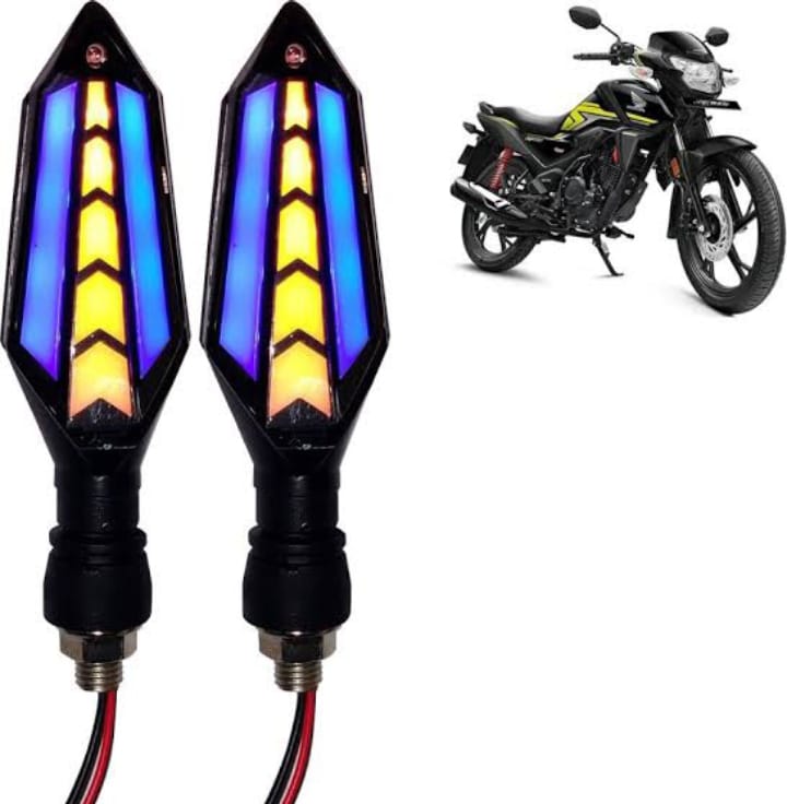Bike Indicator Slide Arrow Running Style With Lava DRL Red - Yellow