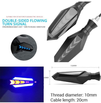 Bike Indicator Slide Arrow Running Style With Lava DRL Red - Yellow
