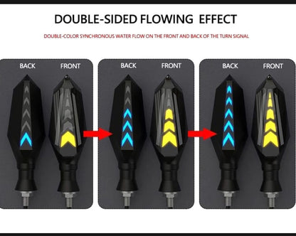 Bike Indicator Slide Arrow Running Style With Lava DRL Red - Yellow