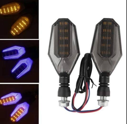 4Pcs Motorbike Universal LED Indicator With DRL And Yellow Parking Light